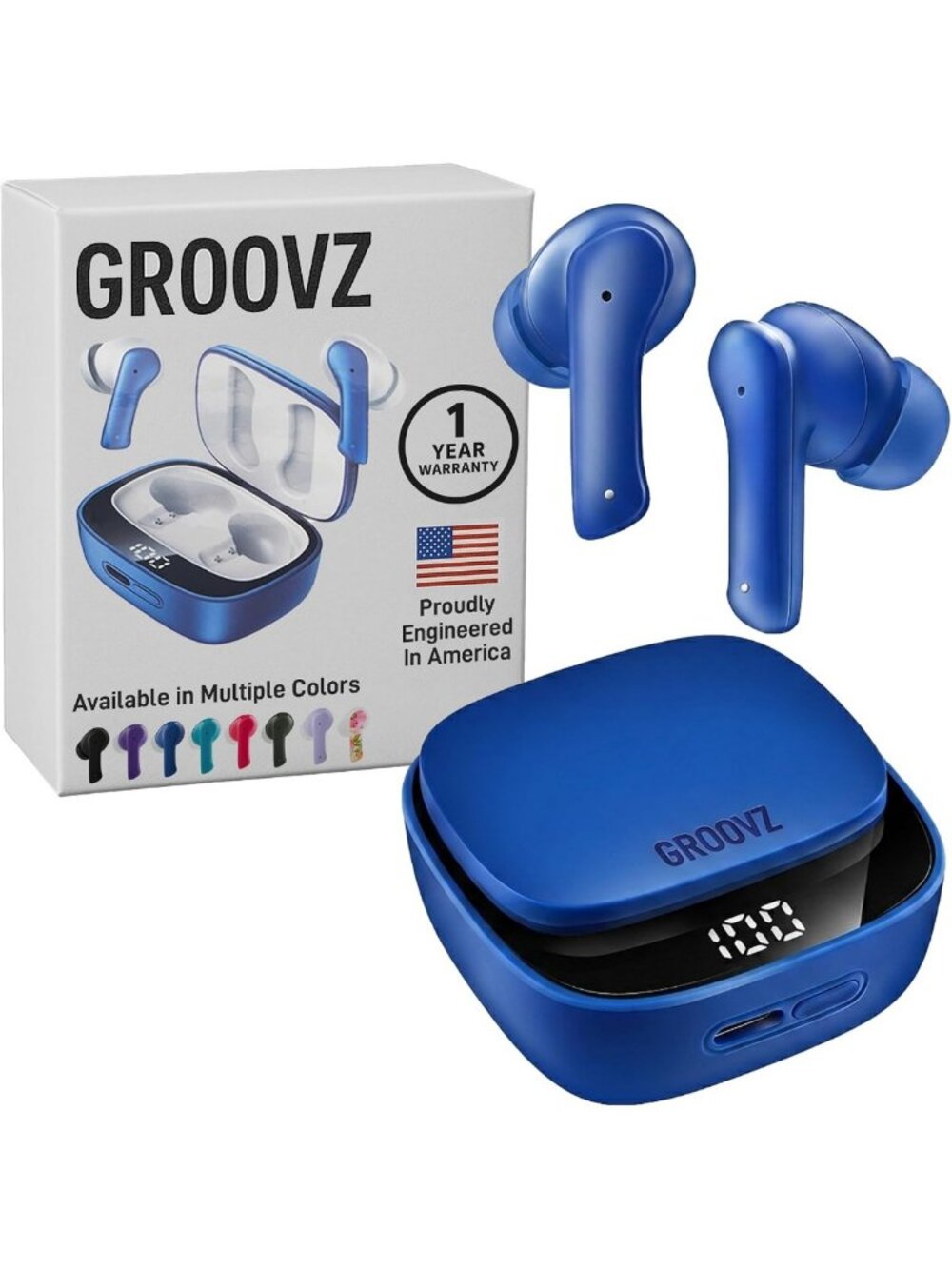 True Wireless Earbuds with Charging Case, IPX4 Water Resistant, 46Hr Battery